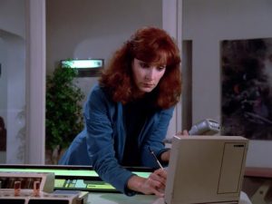 Dr Crusher at work in her lab