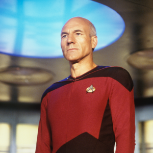 Picard on the bridge